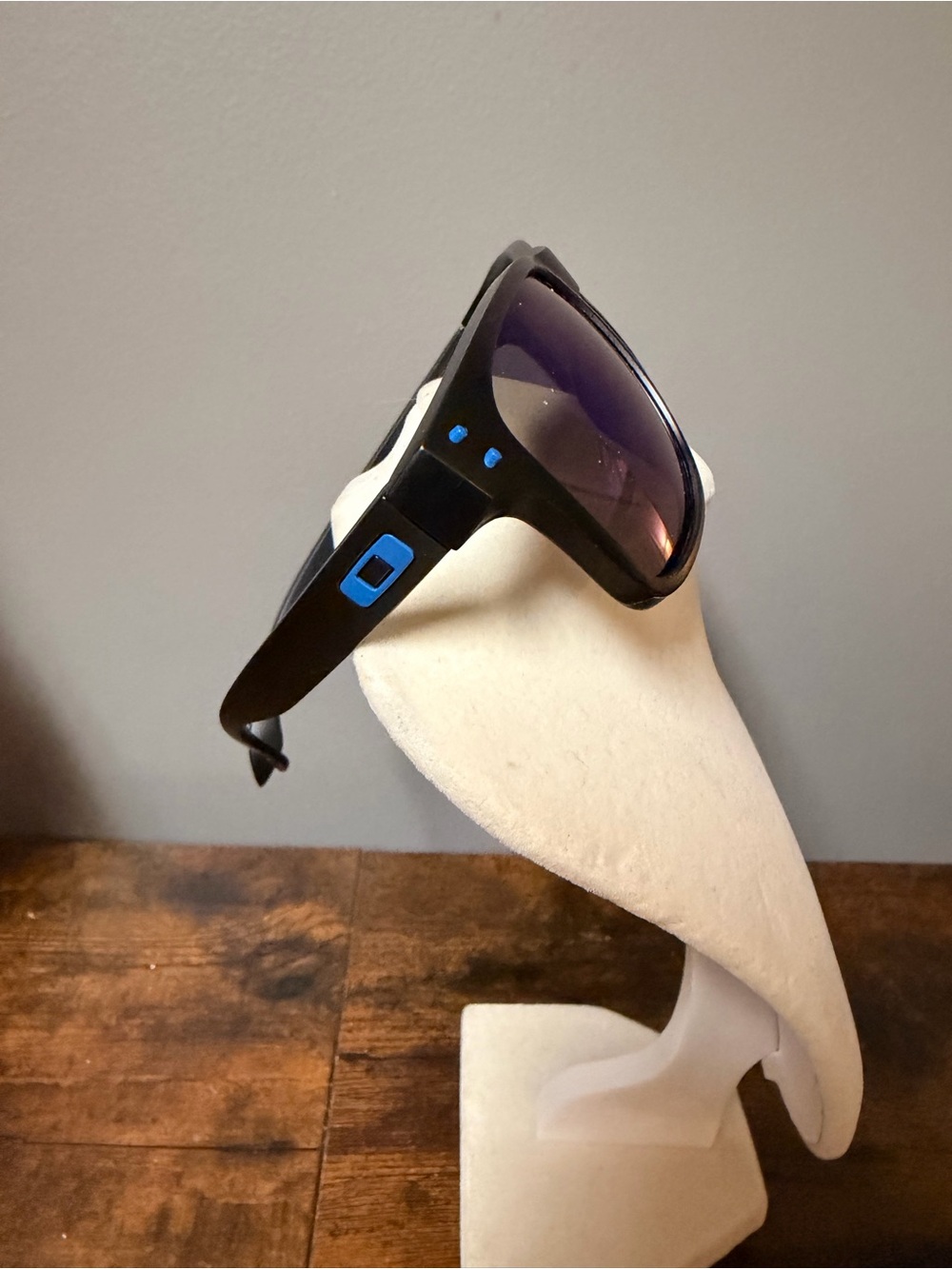 Oakley Holbrook Matte Black Sunglasses with Blue Accents